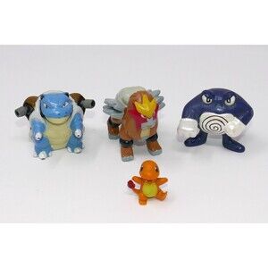 Pokemon Vintage Figures Lot - Blastoise Entei Poliwhirl Charmander Toxtricity